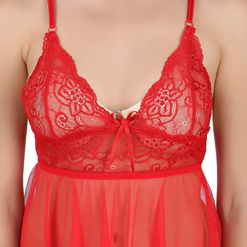 Women's Net Intimate Night Wear - Red