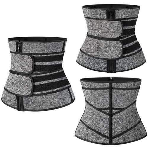 Double Compression Waist Trainer & Slimming Belt For Women-Grey