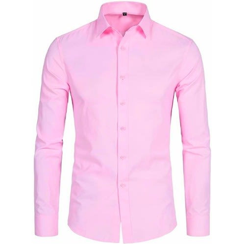 Men's Dress Shirt With Matching Tie - Pink/blue