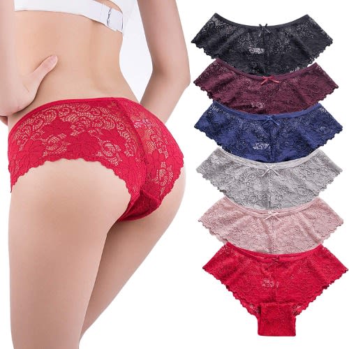 Multicolor Women Lace Panties - 6 Pieces