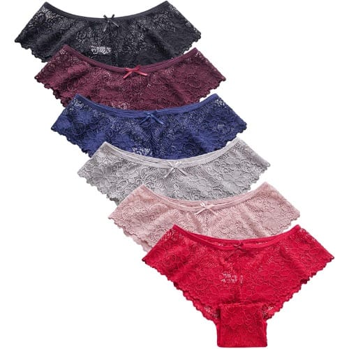 Multicolor Women Lace Panties - 6 Pieces