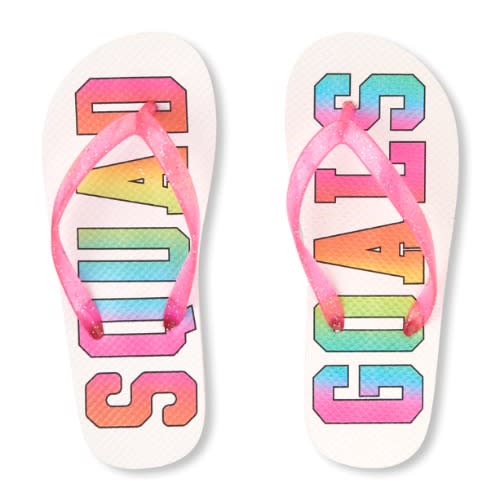 Girls Goals Squad Glitters Flip Flops-  Pink