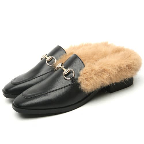 Women's Covered Fur-Mules