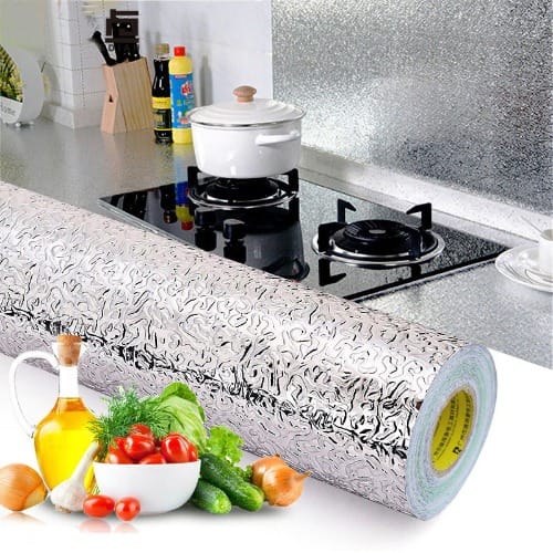 Self Adhesive Oil-proof Waterproof Stickers Aluminum Foil - 61cm * 10m