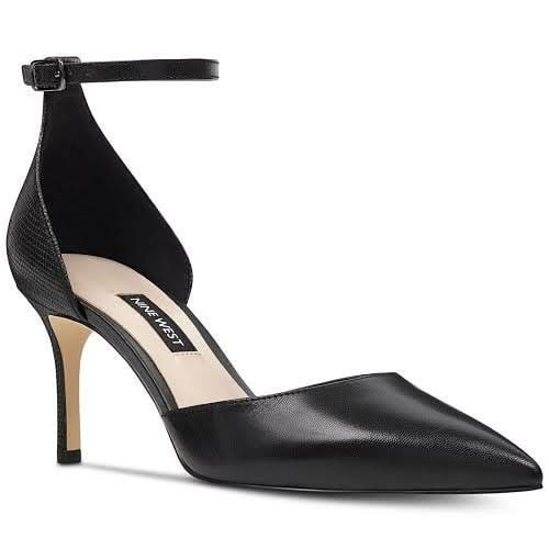 Marisa Ankle Strap Pumps - Black