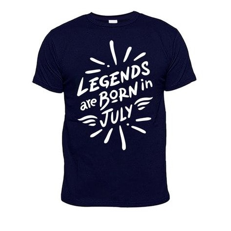 Chrysolite Designs Legends Are Born In July T- Shirt - Black