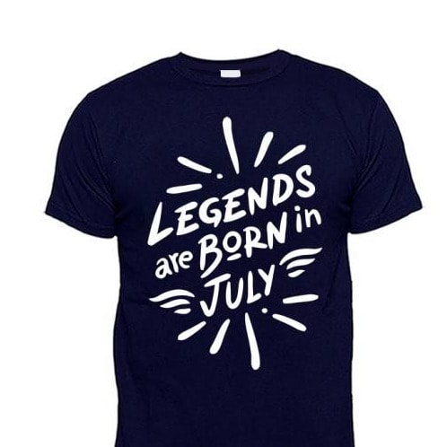 Chrysolite Designs Legends Are Born In July T- Shirt - Black