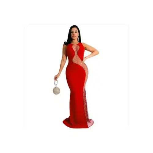 Backless Straight Dress- Red