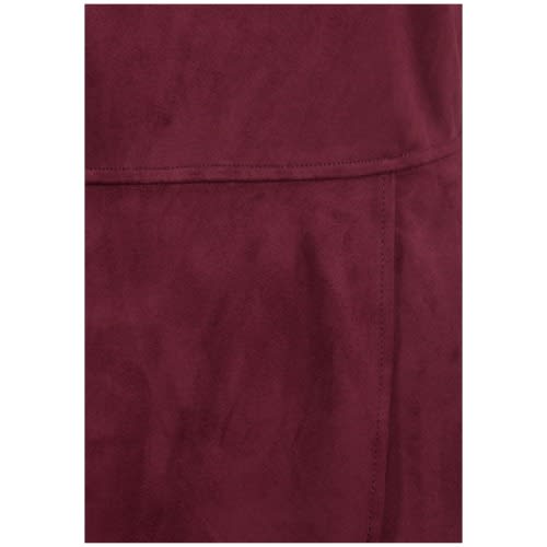 Ladies Asymmetric Suedette Dress - Burgundy
