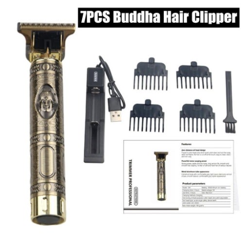 Professional Men Rechargeable Cordless Hair Clippers - Lcd Display