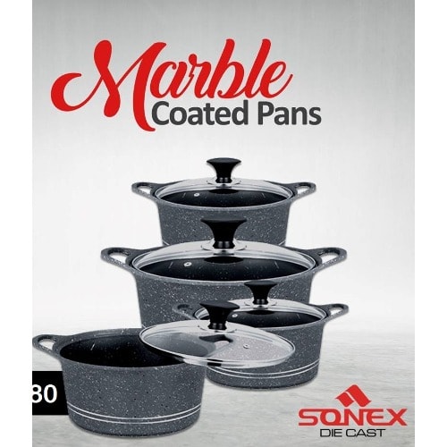 Eden King Cookware Set - Die Cast Marble Coating