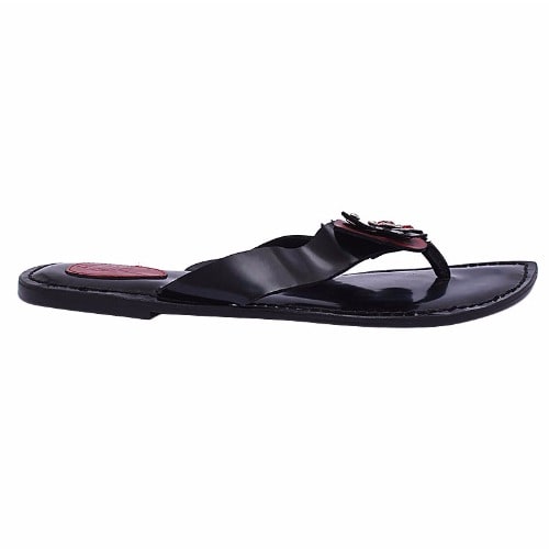 Butterfly Thong Style Ladies Flat Leather Slippers