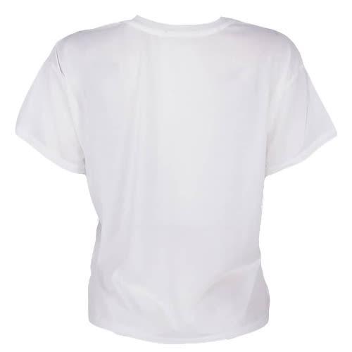 Round Neck Print Top - White