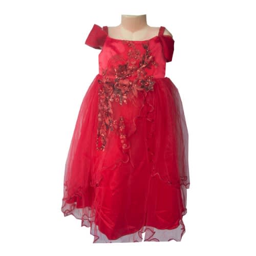 Girl’s Floor Length Ball Dress -red
