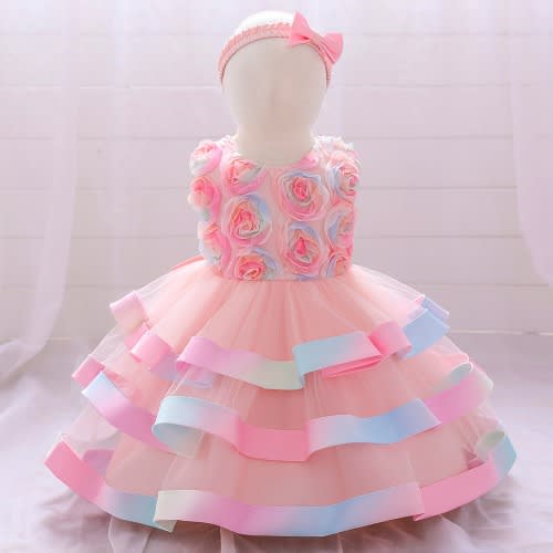 Girl Rainbow Gown - Multicolor