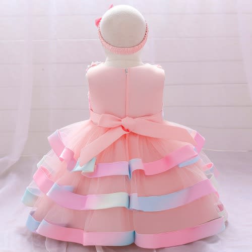Girl Rainbow Gown - Multicolor