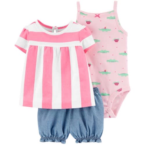 3-piece Striped Little Short Set - 3 Months