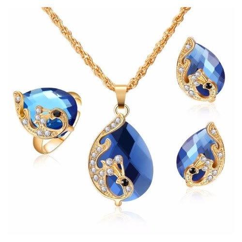 Women's Jewelry Set - 3 In 1 - Blue