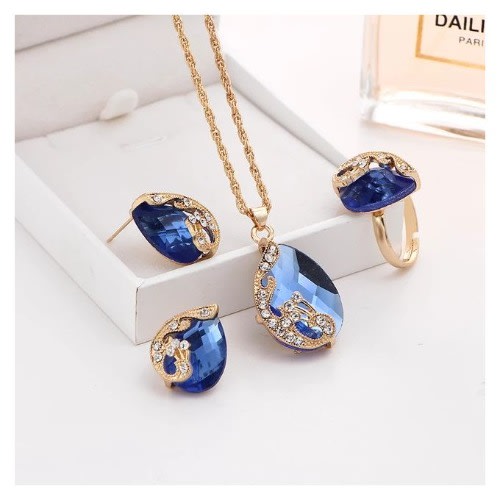 Women's Jewelry Set - 3 In 1 - Blue