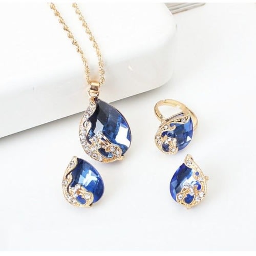 Women's Jewelry Set - 3 In 1 - Blue