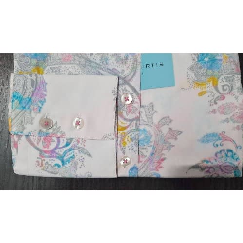 Women's Harper Paisley Fitted Shirt - White & Pink