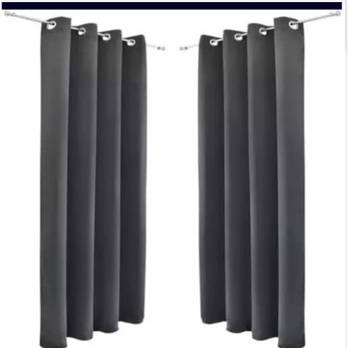 5ft By 5ft Curtain -2 In 1 Set -  Gray