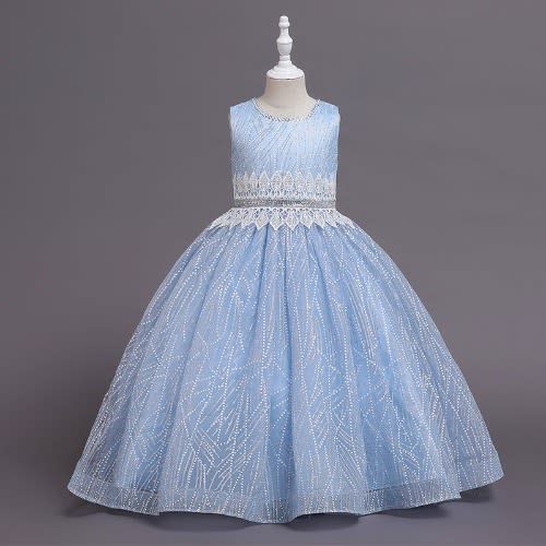 Girl's All Shimmer Gown - Sky Blue