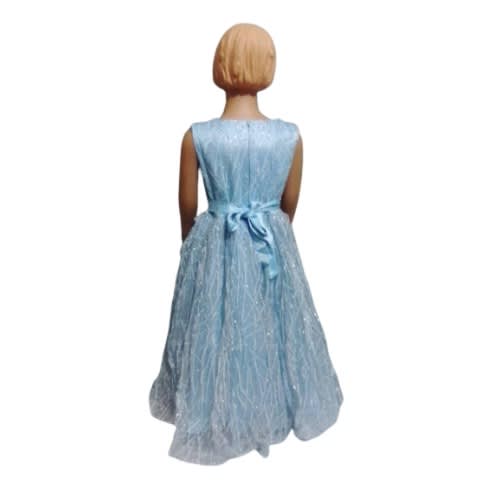 Girl's All Shimmer Gown - Sky Blue