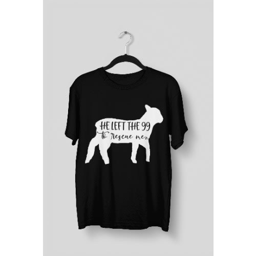 He Left 99 Christian T-shirt - Black