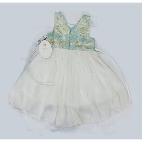 Turquise Dress - Green And Cream