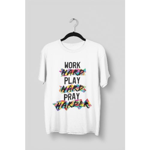 Pray Harder Christian T-shirt - White