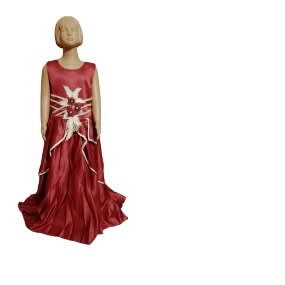 Girl's Wedding Design Long Gown -Red