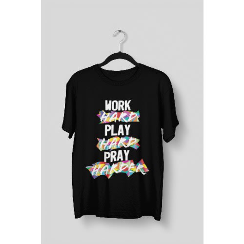 Pray Harder Christian T-shirt - Black