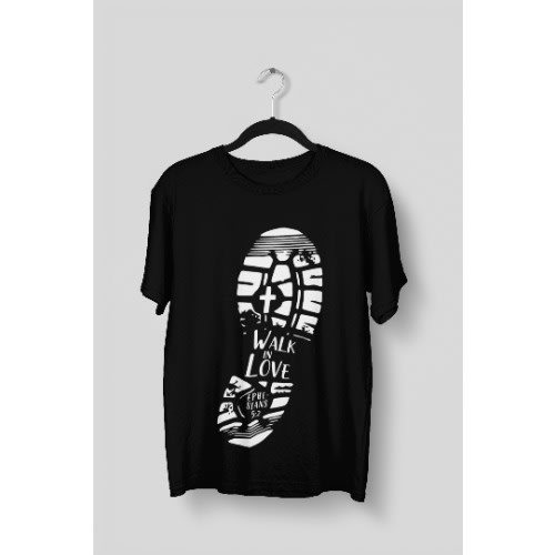 Walk In Love Christian T- Shirt - Black