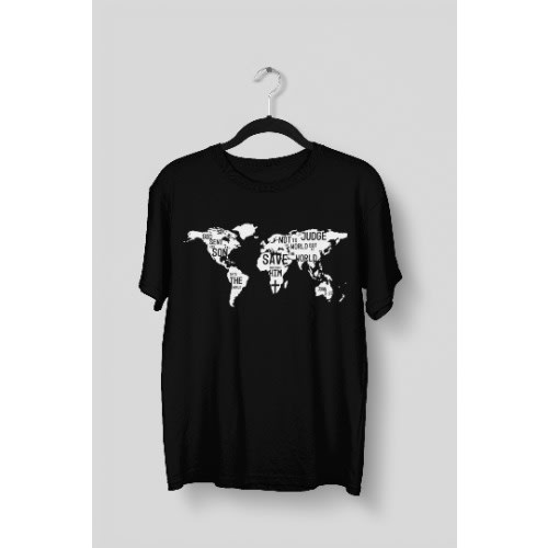 John 3:17 Christian T- Shirt - Black