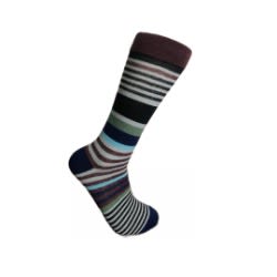 Pair Of Men's Multicolored Socks - Stripes Ds 1