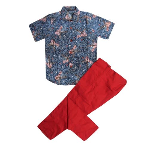 Boy's 2piece Shirt & Trouser -Multicolor