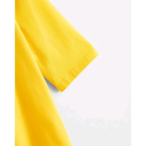 Girls Can Cold Shoulder Appliques Detail Graphic Top- Yellow