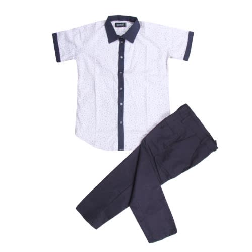 Boy's 2piece Shirt & Trouser - Black And White