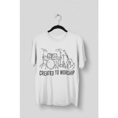 Created To Worship White Christian Tshirt