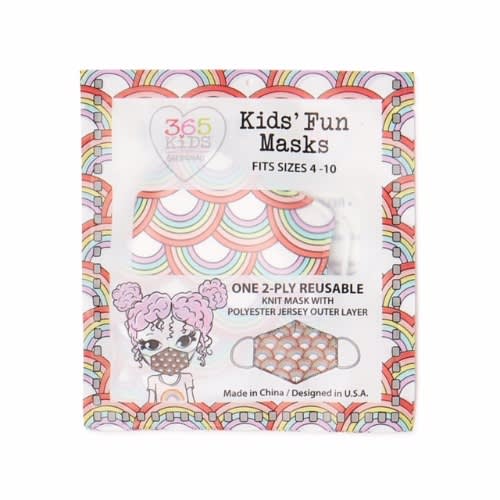365 Kids Girls Stripped Rainbow T-shirt Top With Face Mask