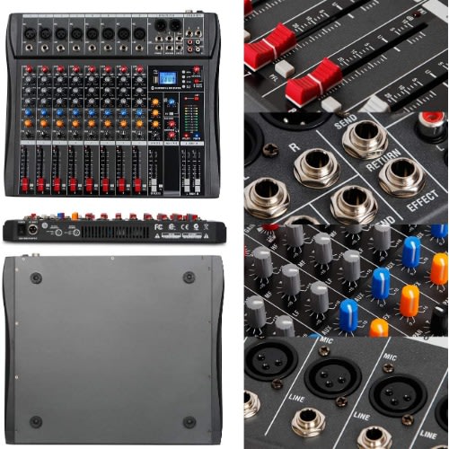 Professional 8 Channel Mixer With Bluetooth, Effect And Usb
