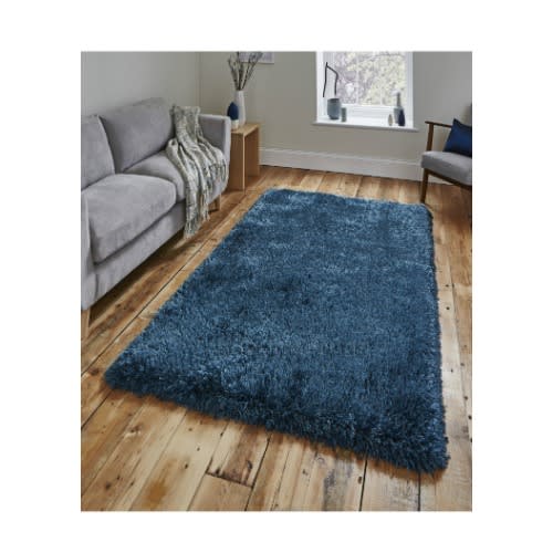 Twilight Blue Shaggy Rug 7ft By 10ft
