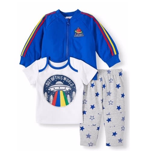 Baby Boys' Bomber Jacket, T-shirt & Pant 3pc Outfit Set