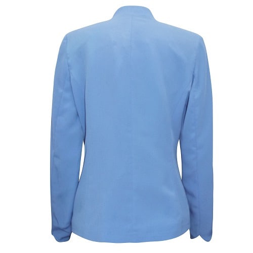 Mosaic Hyacinth Long Sleeve Crinkle Button Jacket - Blue