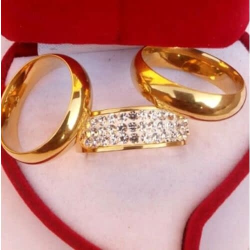 3 in 1 Wedding Ring Set - Gold