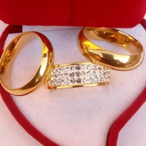 3 in 1 Wedding Ring Set - Gold