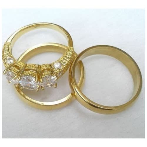 A set of 3 in 1 Wedding/Engagement Ring Set