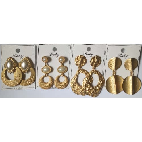 Earring Set 4 Pairs - Gold