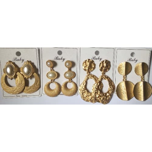 Earring Set 4 Pairs - Gold
